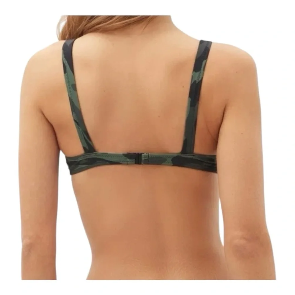 SOLID & STRIPED The Molly Camouflage-Print Bikini Top NWT - Picture 4 of 8